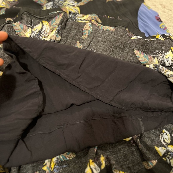 Free People Thought I Was Dreaming Black Blue Floral Mini Plunge Dress Sz S - Picture 10 of 15